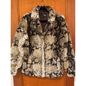 Unreal Fur Fame Faux Jacket coat Medium reptile animal‎ luxury $389 retail